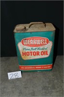 Vintage Motor Oil Container - Wearwell Pure Full