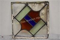 3 Color Unframed Stained Glass Window