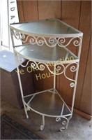 Wrought Iron Corner Shelf with Glass