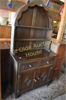 Dark Oak Welch Cupboard with Platerack Topper