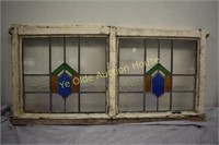 3 Color 2 Panel Stained Glass Window