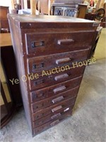 Rustic Oak 8 Drawer Catalog Cabinet