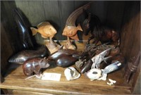 Large Qty of wooden figurines to include: