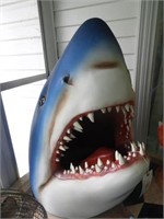 Large plastic molded great white shark head 31"