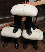 (3) Unique Shoe salesman figural shoe stools