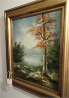 Original framed Oil on canvas of Forest Scene