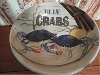 Designer style Blue Crab motif crab serving