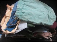LARGE LOT CLOTH SILVER, JEWELRY, FLATWARE BAGS