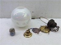 Vtg Vasoline Type Globe Hanging Light