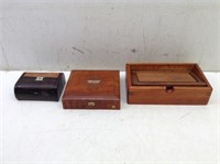 (3) Wood Jewelry/Misc Storage Boxes