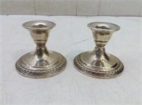 Pair of International Sterling Weighted Candlestik