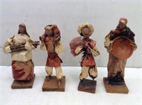 (4) Vtg Native American Paper Figures  13" Tall