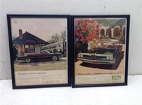 (2) Vtg Buick Automotive Framed Ads