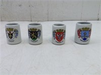 (4) Vtg Mini German Mugs