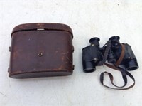 Vtg German Binoculars w/ Leather Case Lumar 8 x 27