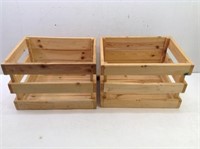 Pair of Sturdy Wood Crates