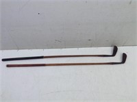 (2) Atq Wood Handled Mashie Golf Clubs