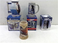 (4) Miller High Life Collector Steins (3) Boxed