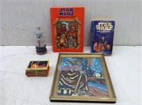 Vtg Star Wars Lot w/ Card Picture Books Figurine