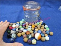72 marbles in half pint ball canning jar