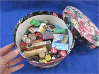 small old pill boxes -small bottles in floral box
