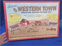 1950s c&b western town miniature motion pic set