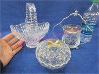 glass basket -glass dresser box -jelly jar