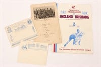 England V Brisbane Rugby League Program, c.1936