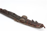 Wood Carving in the form of a Crocodile Prow,