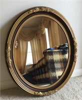 Vintage Oval Wood framed Mirror