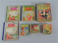 7pc Little Orphan Annie Hardback Book & Game Lot