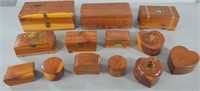 13pc Mixed Vtg Souvenir Wood Boxes w/ 1939 WF