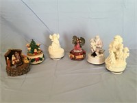 (6) Christmas Themed Music Boxes