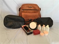 Toiletry Bags (2) Shoulder Leather Bag..