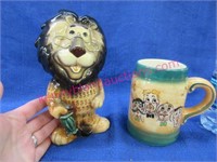 vintage lefton lion bank -"sweet adeline" mug