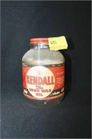 KENDALL MOTOR OIL GLASS BOTTLE