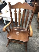 Wood rocking chair with cushion 39 inches high