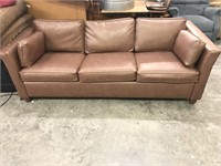 Naugahyde leather Ethan Allen sleeper sofa