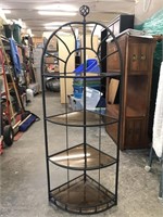 Metal and glass corner shelf 

Measures around