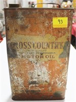 VINTAGE "CROSS COUNTRY" MOTOR OIL CAN SOLD