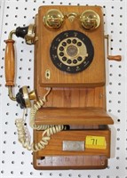 REPRODUCTION "1927 COUNTRY TELEPHONE" OAK CASE -