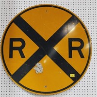 METAL RAIL ROAD CROSSING SIGN - 36" SINGLE SIDED