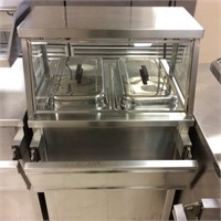 RANDELL 2 WELL CAFE/SERVE CART STAINLESS