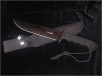 NIB Black Survivor fixed blade knife w/sheath
