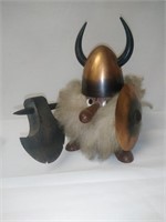 Scandinavian Viking 8â€ Troll Doll Wood wool copp