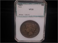 1921 Peace Silver Dollar Key Date Coin VF20