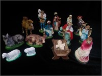 (15) Hand Painted nativity scene set - Italy