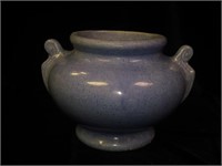 Roseville (?) bllue speckle pottery jardiniere