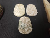 3PC CARVED STONE CHINESE LOT