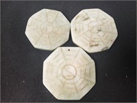 3PC CARVED CHINESE STONE PENDANTS